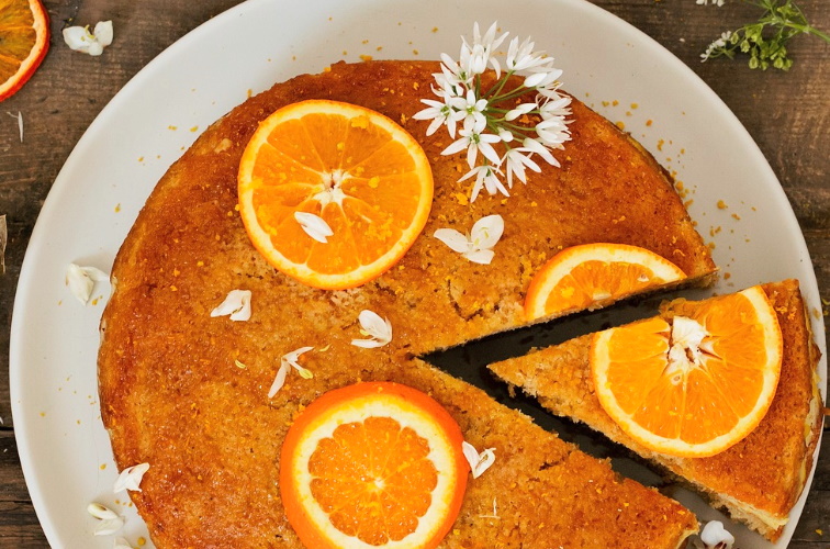 Sizilianischer Orangenkuchen (Rezept schnell und einfach) 2 Sizilianischer Orangenkuchen rund und verziert
